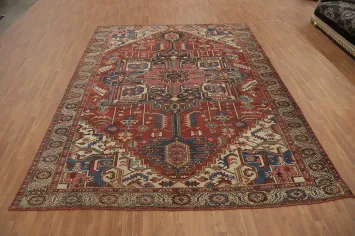 Vegetable Dye Antique Heriz Serapi Persian Area Rug 10x12