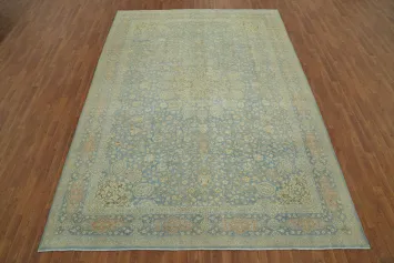 Antique Blue Floral Tabriz Persian Area Rug 8x12