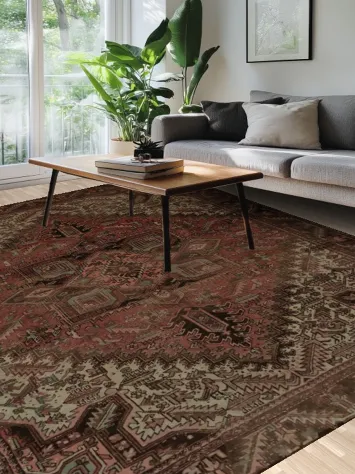 Antique Vegetable Dye Heriz Persian Area Rug 10x12