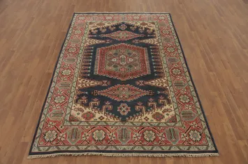 Geometric Viss Indian Area Rug 6x9