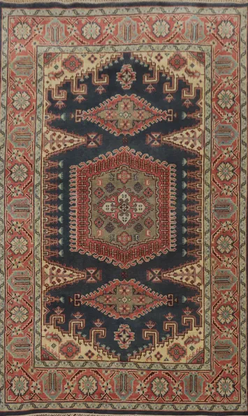 Geometric Viss Indian Area Rug 6x9