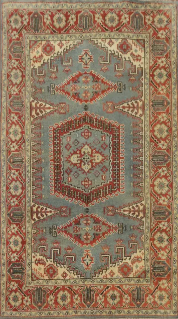 Geometric Wool Viss Indian Area Rug 6x9
