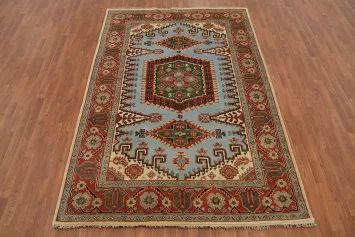 Blue Handmade Viss Indian Area Rug 6x9