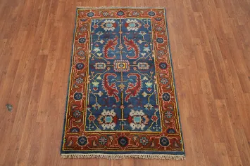 Handmade Blue Oushak Indian Rug 3x5