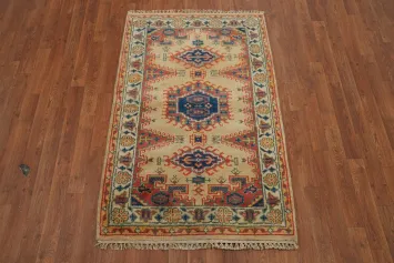 Handmade Wool Geometric Viss Indian Rug 3x5