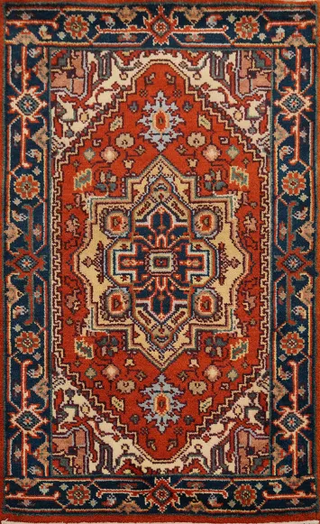Geometric Heriz Serapi Indian Rug 3x5