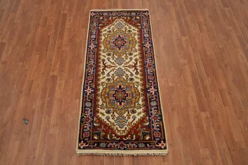 Geometric Heriz Serapi Indian Rug 3x6