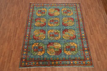 Geometric Kazak Indian Area Rug 8x10