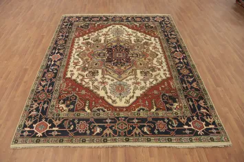 Geometric Heriz Serapi Indian Area Rug 8x10