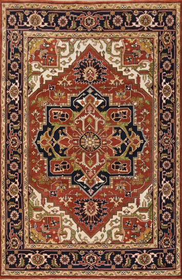Geometric Heriz Serapi Indian Area Rug 9x12