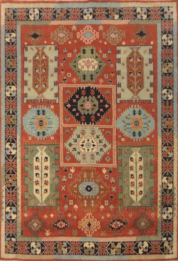 Geometric Kazak Indian Area Rug 9x12