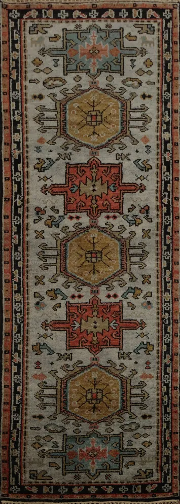 Elegant Tribal Patterned Runner Rug for Graceful Hallways 3x8