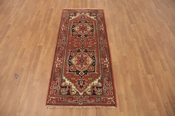 Geometric Wool Heriz Serapi Indian Rug 3x6