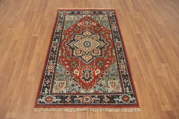 Geometric Heriz Serapi Indian Rug 3x5