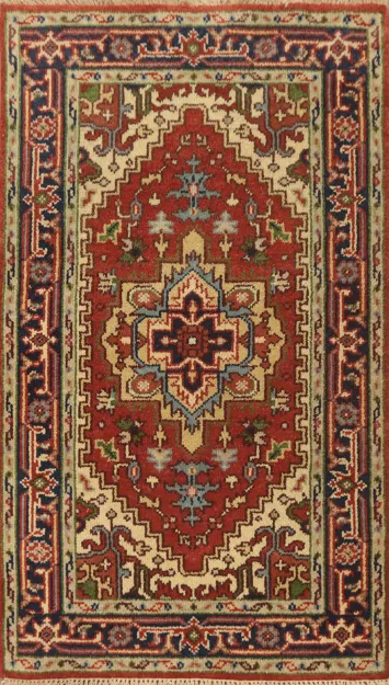 Geometric Heriz Serapi Indian Rug 3x5