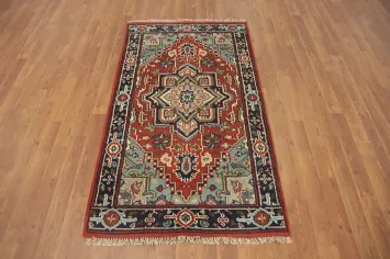 Handmade Wool Heriz Serapi Indian Rug 3x5