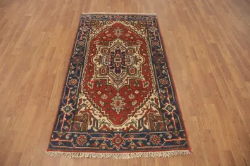 Geometric Heriz Serapi Indian Rug 3x5