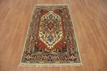 Handmade Wool Heriz Serapi Indian Rug 3x5