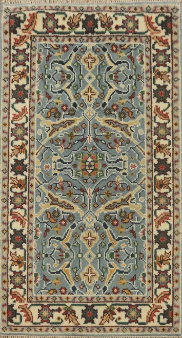 Handmade Blue Oushak Indian Rug 3x5