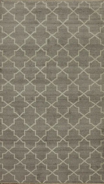 Trellis Wool Moroccan Indian Area Rug 5x8