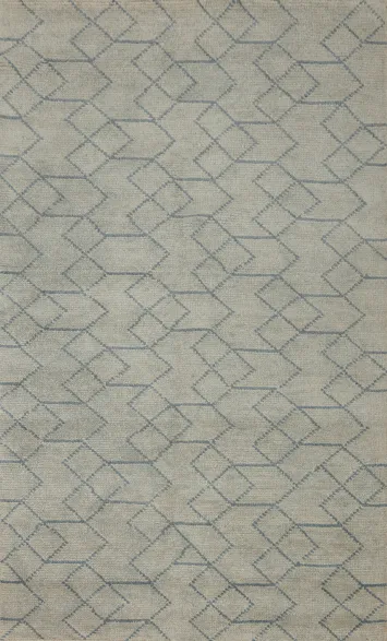 Geometric Wool Moroccan Indian Area Rug 5x8