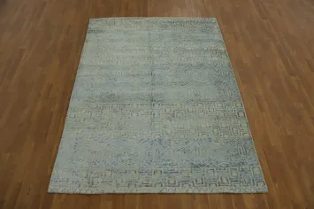 Geometric Wool Moroccan Indian Rug 5x7