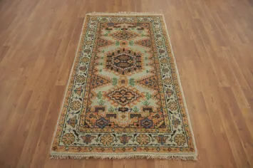 Geometric Wool Viss Indian Rug 3x5