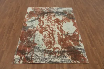 All-Over Abstract Modern Handmade Rug 5x7
