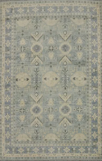 Geometric Oushak Indian Area Rug 6x8