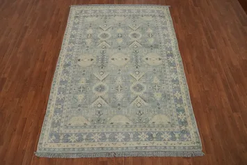 Geometric Oushak Indian Area Rug 6x8