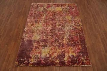 Colorful Modern Abstract Indian Area Rug 6x8