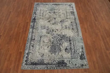 Handmade Modern Abstract Indian Area Rug 5x8