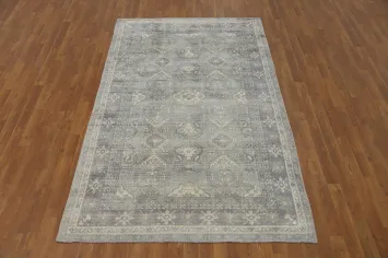 Geometric Oushak Indian Area Rug 5x8