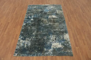 Handmade Modern Abstract Indian Area Rug 5x8