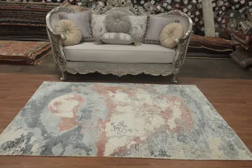 Nature Print Modern Abstract Indian Rug 5x7