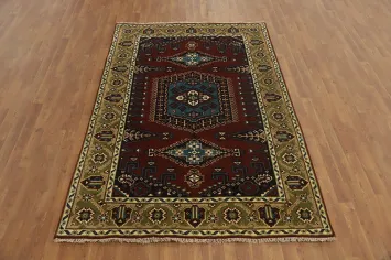 Geometric Red Viss Room Size Area Rug 5x8