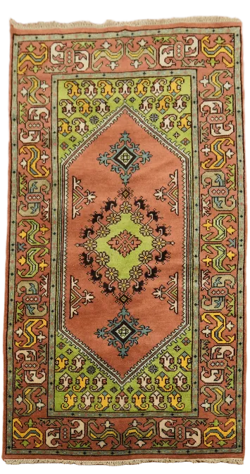 Eclectic Style Rug with Vibrant Symmetrical Designs 4'x8'