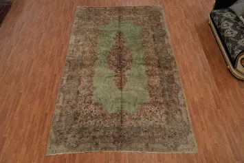 Antique Vegetable Dye Kerman Persian Large Rug 9x15