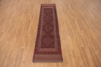 Red Wool Balouch Oriental Runner Rug 2x7