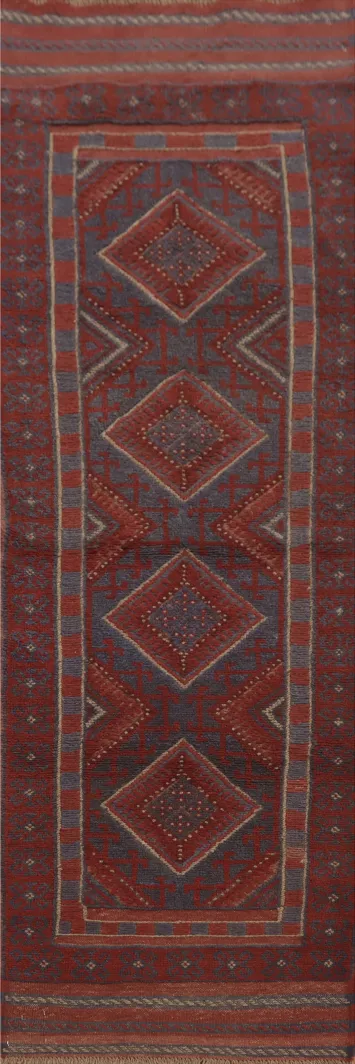 Tribal Wool Balouch Oriental Runner Rug 2x8