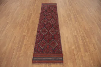 Geometric Wool Balouch Oriental Runner Rug 2x8