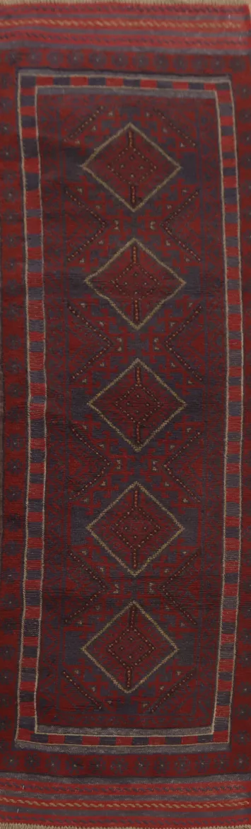 Handmade Wool Balouch Oriental Runner Rug 2x8