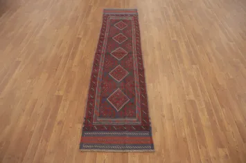 Geometric Wool Balouch Oriental Runner Rug 2x8