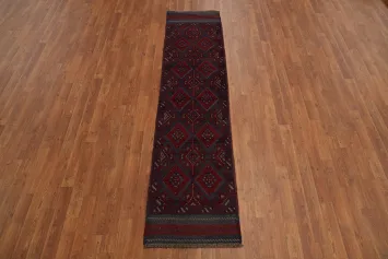 Geometric Wool Balouch Oriental Runner Rug 2x8