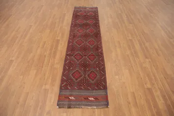 Geometric Wool Balouch Runner Rug 2x8