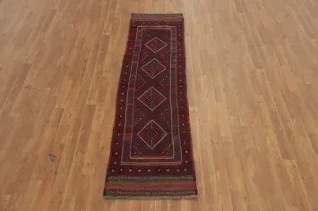 Geometric Wool Balouch Oriental Runner Rug 2x7