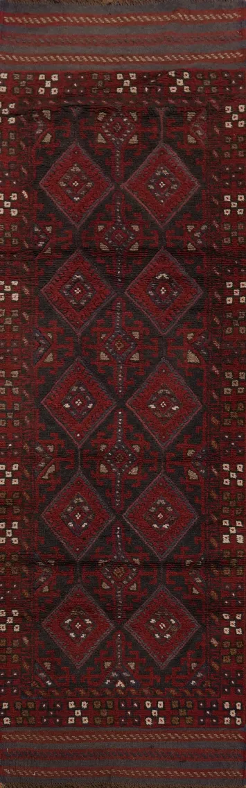 Tribal Wool Balouch Oriental Runner Rug 2x7