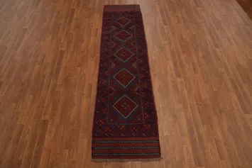 Tribal Wool Balouch Afghan Runner Rug 2x8