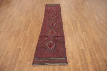 Handmade Wool Balouch Oriental Runner Rug 2x8