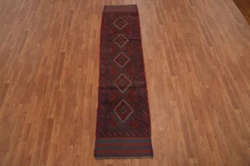 Geometric Wool Balouch Oriental Runner Rug 2x8